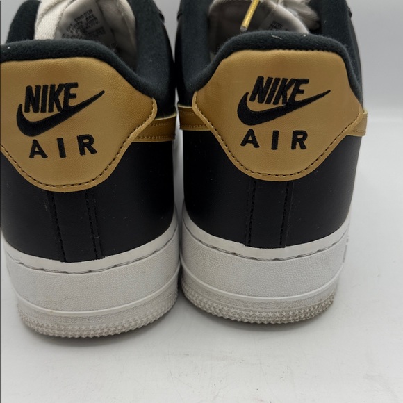 Nike Air Force 1 White and Black Sneakers with Gold Accents - Picture 6 of 7
